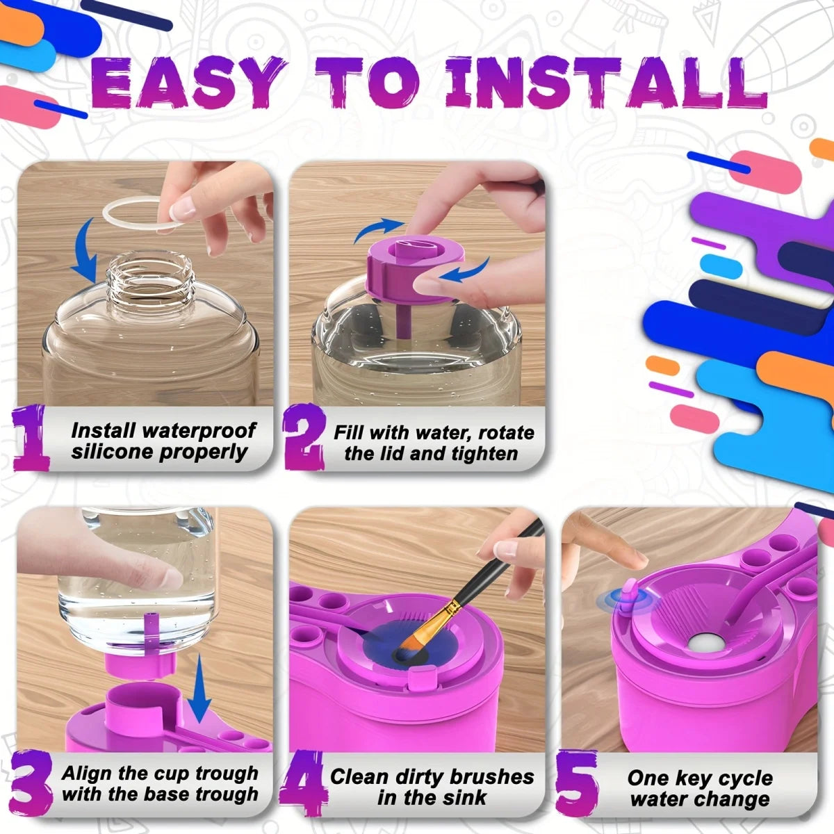 Draining Brush Cleaner
